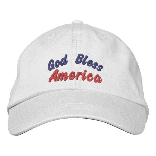 カスタム刺繍ハット – God Bless America 刺繍入りキャップ (正面)