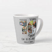 カスタム創立10周年記念11写真結婚コラージュ カフェラテマグ (右アングル)