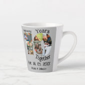 カスタム創立10周年記念11写真結婚コラージュ カフェラテマグ (右)