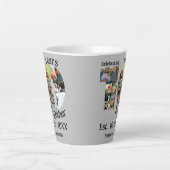 カスタム創立10周年記念11写真結婚コラージュ カフェラテマグ (正面)