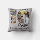 カスタム創立10周年記念11写真結婚コラージュ クッション (裏面)
