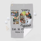 カスタム創立10周年記念11写真結婚コラージュ ゴルフタオル (インサイチュ)