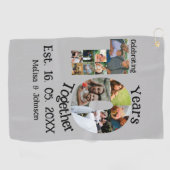 カスタム創立10周年記念11写真結婚コラージュ ゴルフタオル (横)