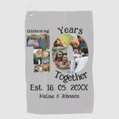 カスタム創立10周年記念11写真結婚コラージュ ゴルフタオル (正面)