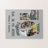 カスタム創立10周年記念11写真結婚コラージュ ジグソーパズル (横)