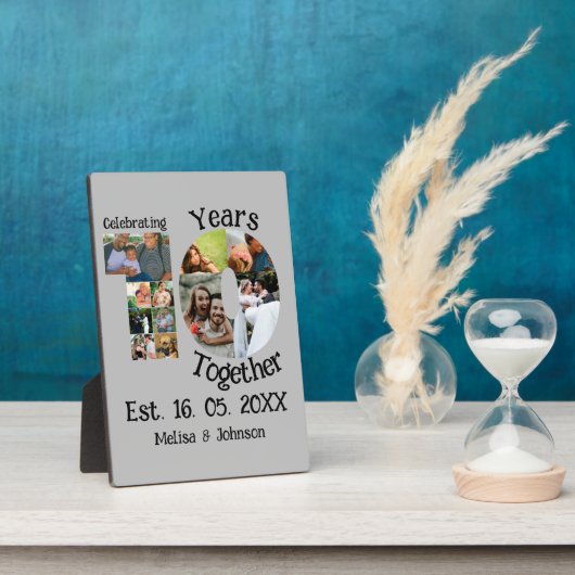カスタム創立10周年記念11写真結婚コラージュ フォトプラーク (側面)