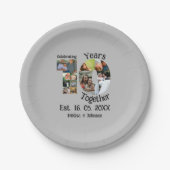 カスタム創立10周年記念11写真結婚コラージュ ペーパープレート (正面)