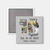 カスタム創立10周年記念11写真結婚コラージュ マグネット (正面/裏面)