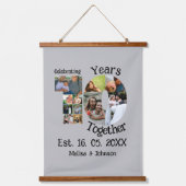 カスタム創立10周年記念11写真結婚コラージュ 吊り下げ型タペストリー (正面)
