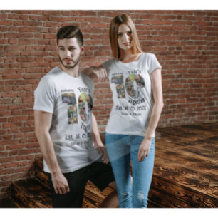 カスタム創立10周年記念11写真結婚コラージュ Tシャツ