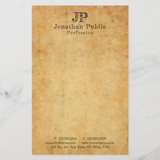 カスタム動揺して文字オールド紙ルックエレガント 便箋 (正面)