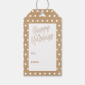 カスタム動揺して白水玉模様オンフェイククラフト ギフトタグ (正面)