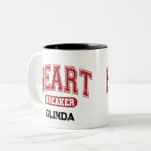 カスタム動揺してVarsityフォント ツートーンマグカップ (正面左)