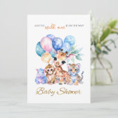 カスタム動物の赤ちゃんシャワー 招待状 (スタンド正面)