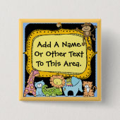 カスタム動物園の動物ボタン 缶バッジ (正面)