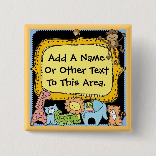 カスタム動物園の動物ボタン 缶バッジ (正面)