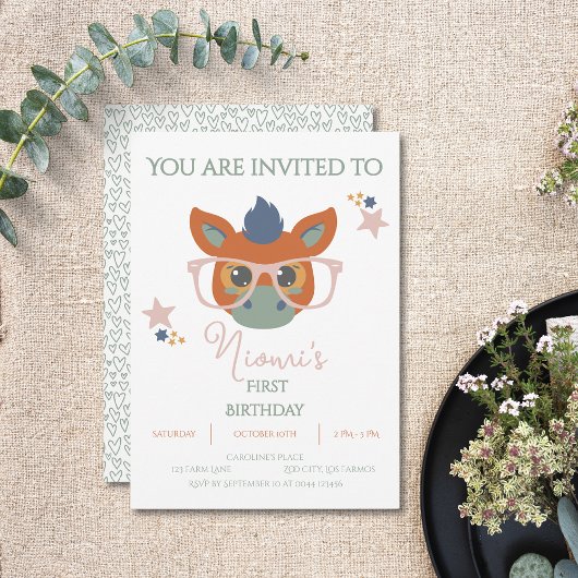 カスタム動物誕生日招待状 招待状