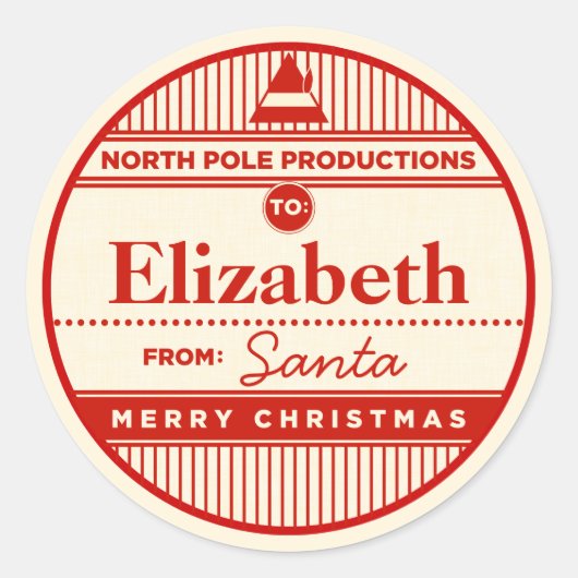 カスタム北極プロダクションクリスマスステッカー ラウンドシール (正面)
