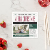 カスタム北極新聞クリスマス写真 スタンダードカクテルナプキン (インサイチュ)