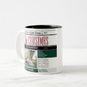 カスタム北極新聞クリスマス写真 ツートーンマグカップ (正面左)