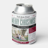 カスタム北極新聞クリスマス写真 缶クーラー (缶正面)