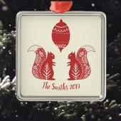 カスタム北欧リス広場クリスマスオーナメント メタルオーナメント