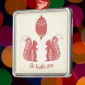 カスタム北欧リス広場クリスマスオーナメント メタルオーナメント