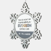 カスタム医おもしろい素晴らし医 スノーフレークピューターオーナメント (右)