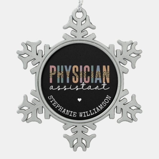 カスタム医助手PA スノーフレークピューターオーナメント (正面)