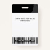 カスタム医師、ナース、保健助手の写真ID バッジ (裏面)