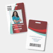 カスタム医師ID従業員名 バッジ (表裏)