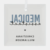 カスタム医療助手 |臨床アシスタント ガラスオーナメント (裏面)