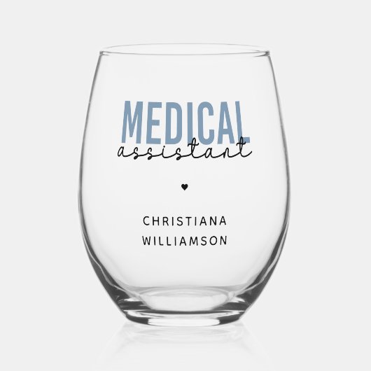 カスタム医療助手 |臨床アシスタント ステムなしワイングラス (正面)