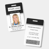 カスタム医療従業員の黒人写真の身元 バッジ (正面＆裏面)