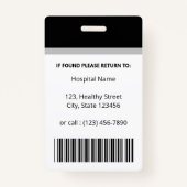 カスタム医療従業員の黒人写真の身元 バッジ (裏面)