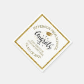 カスタム卒業おめでとう20XXの卒業金ゴールド スタンダードカクテルナプキン (角)