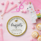 カスタム卒業おめでとう20XXの卒業金ゴールド ペーパープレート (パーティー)