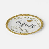 カスタム卒業おめでとう20XXの卒業金ゴールド ペーパープレート (アングル)