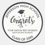 カスタム卒業おめでとう20XXのGrad Capクラス ラウンドシール (正面)