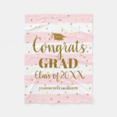 カスタム卒業おめでとう20XXクラスおもしろい フリースブランケット (正面)