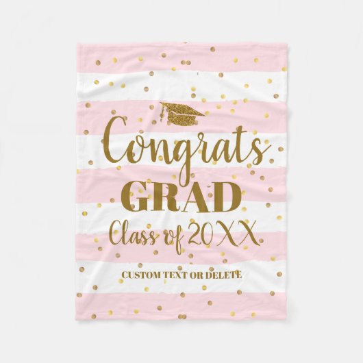 カスタム卒業おめでとう20XXクラスおもしろい フリースブランケット (正面)