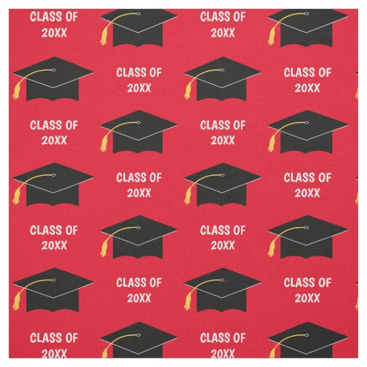 カスタム卒業キャップクラス年赤 ファブリック (見本)