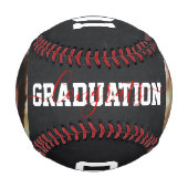 カスタム卒業シニアフォト写真野球 野球ボール (正面)