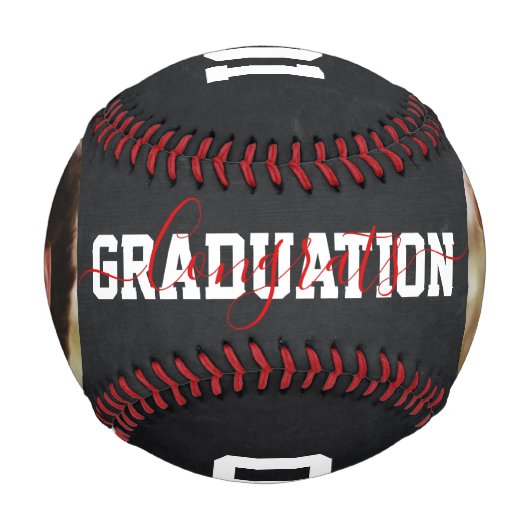 カスタム卒業シニアフォト写真野球 野球ボール (正面)