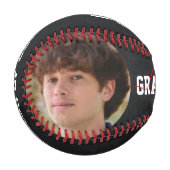 カスタム卒業シニアフォト写真野球 野球ボール (正面左)