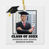 カスタム卒業シニアポートレート写真2025クラス セラミックオーナメント (正面)