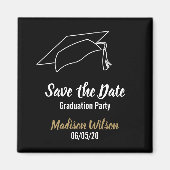 カスタム卒業パーティの日付の保存 マグネット (正面)