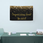 カスタム卒業パーティー写真ブース ブラック＆ゴールド 横断幕 (トレードショー)