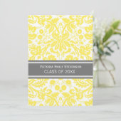 カスタム卒業パーティー招待状イエローグレー 招待状 (スタンド正面)