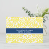 カスタム卒業パーティー招待状イエローブルー 招待状 (スタンド正面)